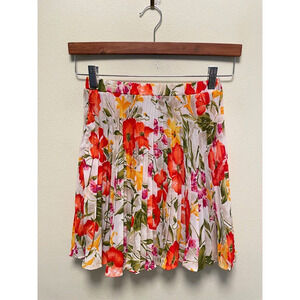 Vintage Womens Skirt Small Floral Pleated Pull On Lightweight Cottagecore 90s